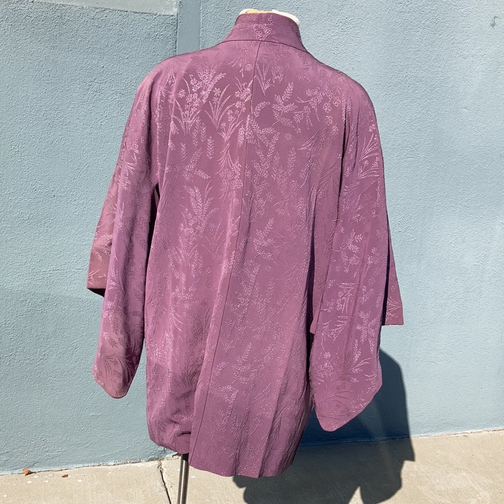 Vintage Kimono Lavender Silver Threading - Picture 4 of 16